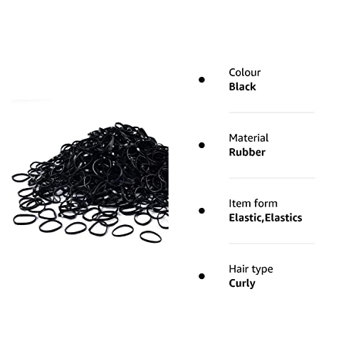 Black Elastic Hair Bands, MORGLES 1000 Hair Rubber Bands Braiding Bands Hair Elastics Small Hair Bands Elastic hair Ties Wedding Hairstyle Hair B