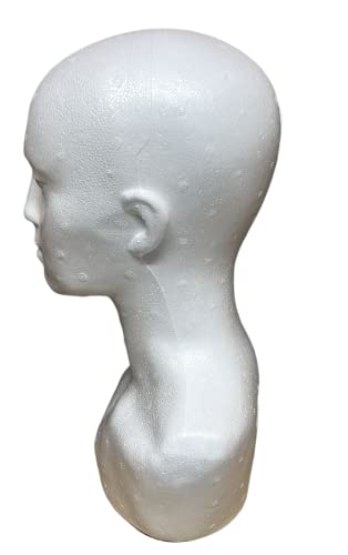 ICAN LONDON POLYSTYRENE FEMALE DUMMY MANNEQUIN HEAD MEDIUM FOR HATS,WIGS, DISPLAYS