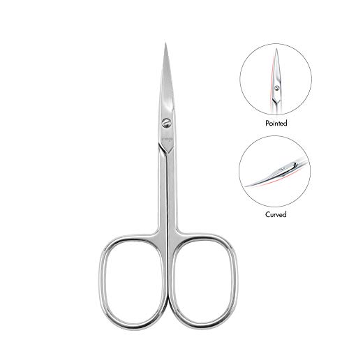 LIVINGO Curved Nail Scissors for Women: Premium Rust-Proof Stainless Steel Sharp Blade - Smooth Manicure No Sanding Required - Beauty Small Tools