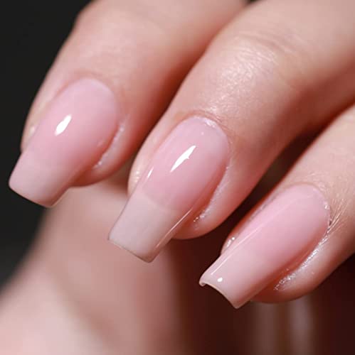FZANEST Gel Nail Polish Soak Off LED UV Jelly Milky Clear Natural Gel Polish Varnish Nail Art Manicure (Cover Nude)