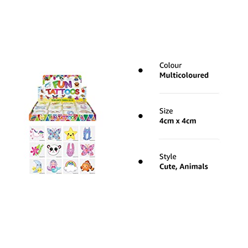 Henbrandt 24 x Cute Temporary Tattoos Children's Birthday Loot Party Bag Filler