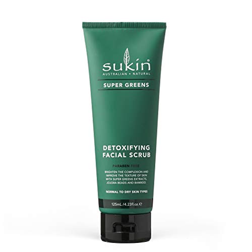 Sukin Super Greens Face Scrub 200g - with Kale, Spirulina & Pineapple; Cruelty Free & Vegan Friendly -Polishes Leaving the Skin Smooth and Free o