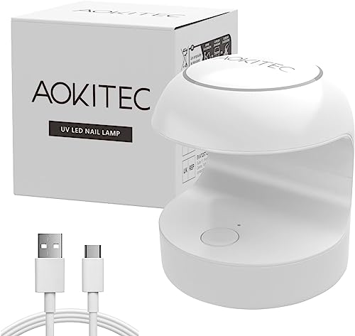 Aokitec Mini UV LED Nail Lamp, Quicky-Dry UV Light for Nails Gel Polish Nail Tips,Poly Gel Extension Resin,Manicure UV LED Light Nail Dryer DIY N