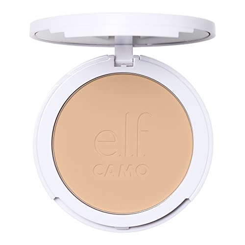 e.l.f. Camo Powder Foundation, Lightweight, Primer-Infused Buildable & Long-Lasting Medium-to-Full Coverage Foundation, Light 280 N