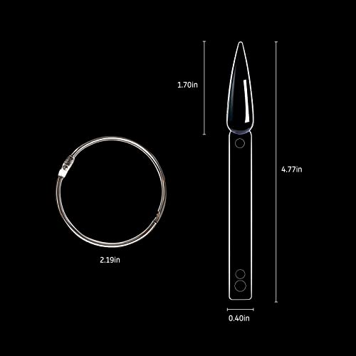 BNG Stiletto Nail Colour Display Sticks 80X Nail Art Tips Pop Sticks Gel Polish Practice Sample Nail Pops Salon Color Card Chart, Fan-shaped Tran
