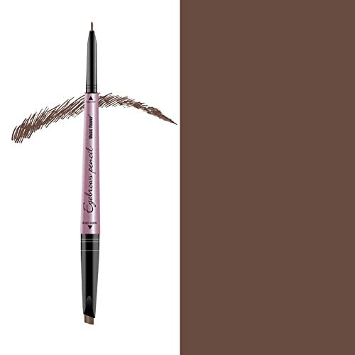 Music Flower Double Ended Eyebrow Pencil, Waterproof Brow Pen, Smudgeproof Long lasting Eye Makeup, Pack of 1, Dark Brown