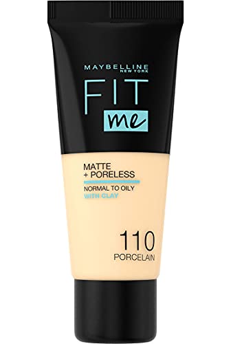 Maybelline Fit Me Foundation, Matte & Poreless, Full Coverage Blendable Normal to Oily Skin, 118 Light Beige 30ml