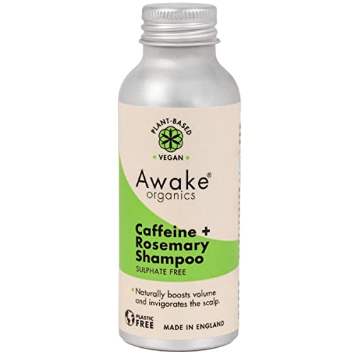 Awake Organics Natural Shampoo, Caffeine & Rosemary, 55g. Hair Growth & Healthy Scalp. Plastic Free, Vegan, Cruelty Free
