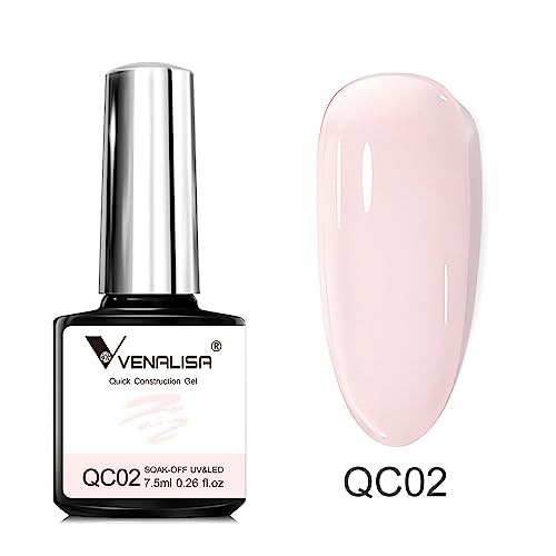 VENALISA Bulider Gel Quick Construction Base Gel Strengthener Gel Nail Polish Nude Pink Natural Color Poly Gel for Broken Nails Repair Nails