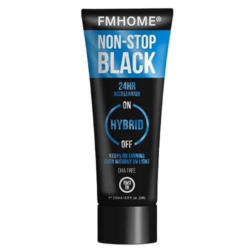 Power Tan Non-Stop Black Hybrid Accelerator (250ml) - Advanced Formula for Intense, Long-Lasting Tan Results (DHA-Free)