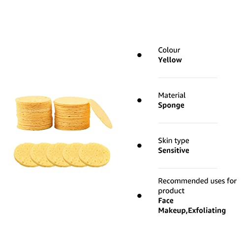 Compressed Facial Sponges,50 Pieces Wash Face Sponge Facial Cleansing Exfoliating Cosmetic Sponge for Women,Daily Cleansing Gentle Exfoliating fo