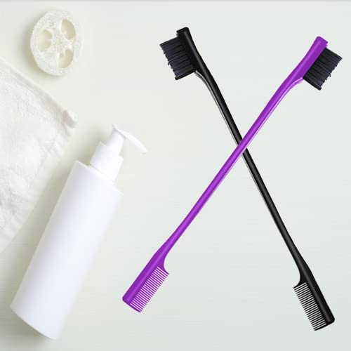 Lmyzcbzl Hair Edge Brush, 2 Pcs Double Sided Control Hair Brushes, 2 in 1 Hair Edge Control Brush, Dual Ended Hair Comb Brush