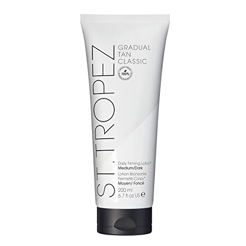 St.Tropez Classic Gradual Tan Firming Lotion - Gradual Sun Kissed Glow Self Tan with 5 Skincare Benefits, Hydrating Fake Tan Moisturiser - Vegan,