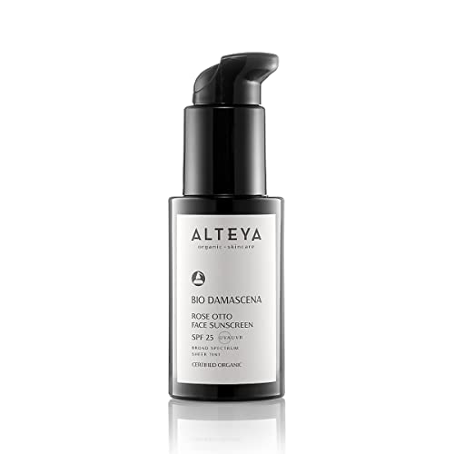 Alteya Organic Rose Otto Face Sunscreen Bio Damascena SPF25 50ml - Certified Organic - Broad spectrum - Sheer tint