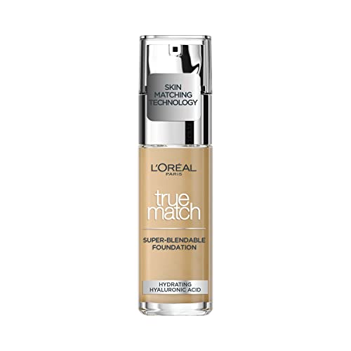 L'Oreal Paris Liquid Foundation, Super-Blendable Skincare, Infused with Hyaluronic Acid, True Match, 4N, 30 ml