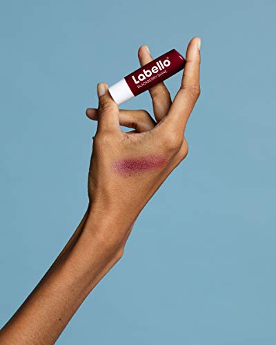 Labello Blackberry Shine Lip Balm with Soft Red Shine and Shimmer Pigments 4.8 g without Mineral Oils