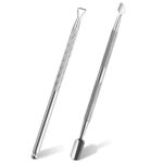 Fishing Fun Cuticle Pusher, 2 Pcs Stainless Steel Cuticle Pusher Tool,Double End Manicure Pedicure UV Gel Nail Polish Remover Tool for Fingernail
