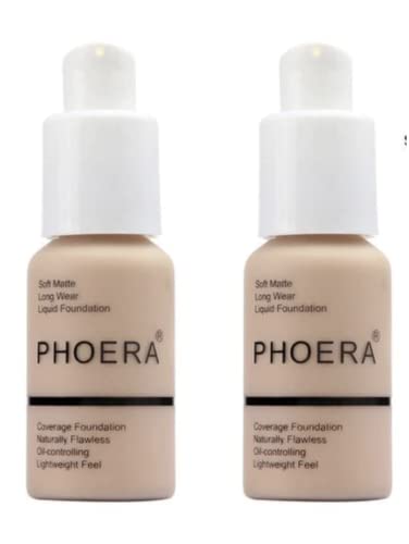 EZ BUYS UK PHOERA Full Coverage Foundation and Makeup Concealer, 24HR Lightweight Soft Matte Poreless Liquid Foundation - Oil-Control Formula - S