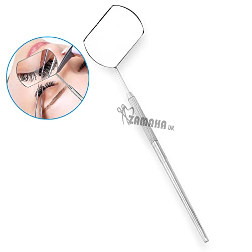Eyelash inspection Mirror (60 X40 mm dia) - Beauty Lash Extension Tool - Large Mirror for Full View ZAMAHA UK CE