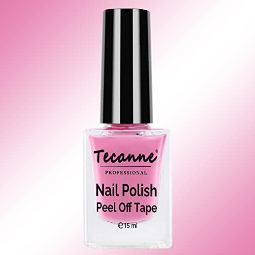 Liquid Latex Nails Peel Off, 15ML Liquid Latex Nail Polish Peel off Base Coat Cuticle Guard for Nail Art Liquid Tape Protector (Pink)