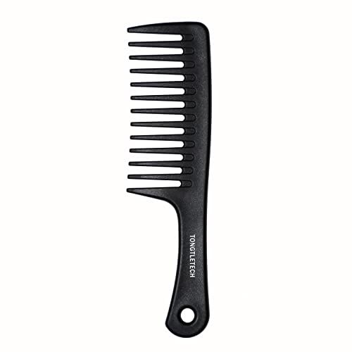 Hair Comb - a Professional Black Carbon Fibre Detangling Hair Comb by Tongtletech, Barber Comb Hairdressing Hair Styling Comb Heat Resistant Anti