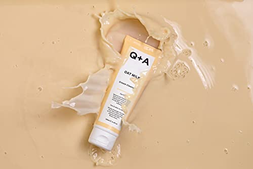 Q+A Oat Milk Cream Cleanser, a Moisturising Face Cleanser Formulated with a Triple Blend of Oat Derived Ingredients to Gently Lift Makeup and Imp