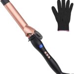 Curling Iron Updated Oval 32 * 22mm Curling Tongs Quick Heating Hair Curler for Long Hair, Dual Voltage with Heat Resistant Glove 80°C-230°C