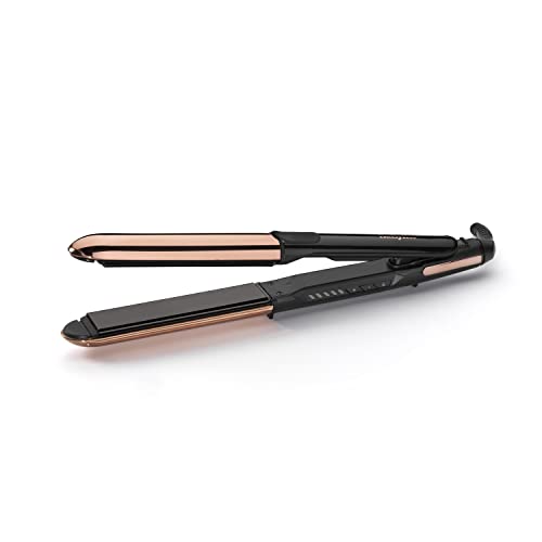 BaByliss Straight and Curl Brilliance Hair Straightener and Curler, curved metal design, Up to 235C True-Titanium plates