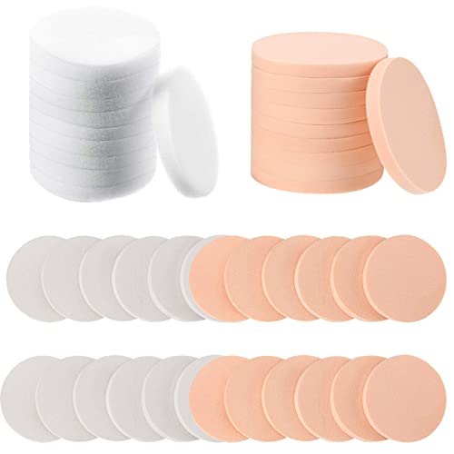24 PCS Makeup Sponge Round Flat Face Paint Sponges Circle Makeup Sponge Applicator Latex Sponges Makeup Foam Sponge Washable Cosmetic Sponges Pac