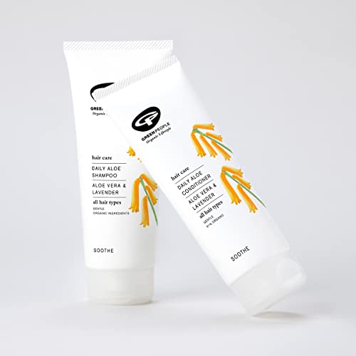 Green People Daily Aloe Shampoo 200ml | Natural & Organic Aloe Vera Shampoo | Gentle Family Shampoo for Regular Use by All Hair Types | Silicone