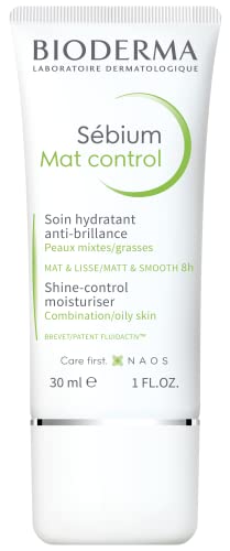 Bioderma Sébium Mat Control - Mattifying Face Cream for Combination to Oily Skin, Controls Shine, Refines Skin Texture & Appearance of Blemishes,