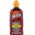 Malibu Sun SPF 15 Bronzing Tanning Coconut Oil Spray with Medium Protection, Water Resistant, Tropical Scent, 200ml