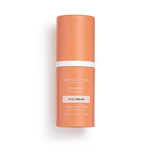 Revolution Skincare Vitamin C Eye Cream Containing Hyaluronic Acid, Brightens Dark Circles, Vegan & Cruelty-Free, 15ml