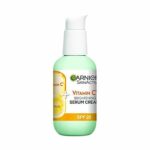 Garnier Vitamin C Serum Cream, 2in1 Formula With 20% Vitamin C serum & SPF 25 Moisturiser, Hydrate & Reveal Bright Glowing Skin, Organic & Vegan