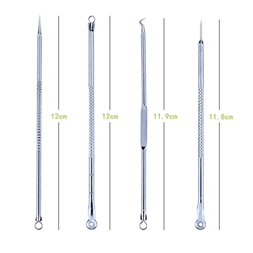 Blackhead Remover Tool Kit,8 Pieces Comedone Extractor Tool Blemish Whitehead Removal Acne Needle Pimple Spot Popper Stainless Steel (Sliver) (An