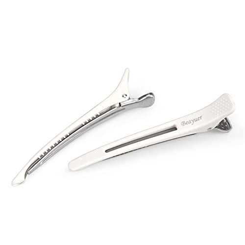 Beayuer Professional Salon Hair Clips 6 Pack Hair Clips for Styling and Sectioning Non Slip Hair Clips With Silicone Band No Trace Hair Clips for