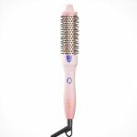 K&K Hot Hair Brush, Keratin Protect Heated Barrel Thermal Brush, Ionic Smooth Shine Volumize Comb, Dual Voltage Hair Straightener Curler Styling
