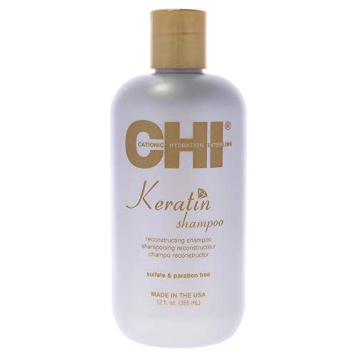 CHI Keratin Shampoo | Reconstructing Hair Shampoo for Damaged Hair | Hair Care Products | Restores Health, Strength, Shine & Smoothness | pH-Neut