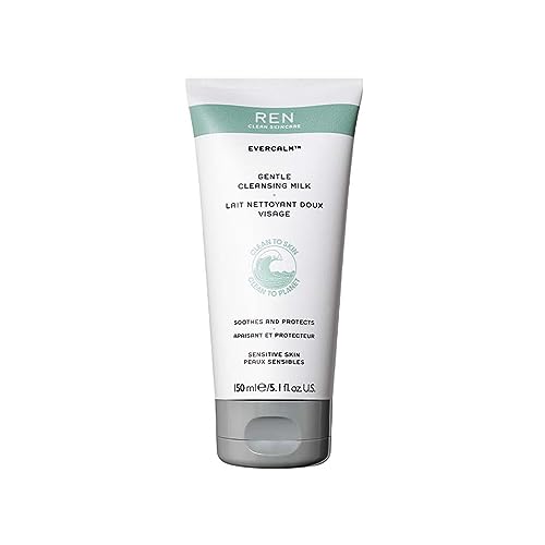 REN Clean Skincare Evercalm™ Gentle Cleansing Milk | Comforting Cleanser to Calm & Soothe Sensitive, Dry or Irritated Skin | Moisturising Omega 3