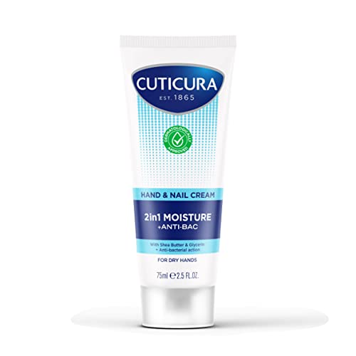 Cuticura Hand & Nail 2 in 1 Antibac Moisture Cream 75ml, Anti Bacterial, Smoothing, Soothing & Moisturising Protection for Hands