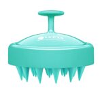 HEETA Scalp Massager, Silicone Scalp Brush Ergonomic Scalp Scrubber Easy to Use Shampoo Brush for Hair Growth, Green