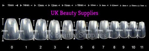 600 Pieces Medium Long Coffin Ballerina False Nail Tips NATURAL Full Cover Acrylic Press On False Nails Tips Extensions - Professional Salon & Ho