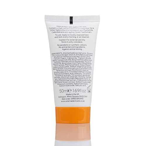 Eternal Skincare - Aloe Anti-ageing Day Cream SPF20 (50ml) Fragrance Free - Rich in Aloe Vera. For Dry and Sensitive Skin. Sun Protection Factor