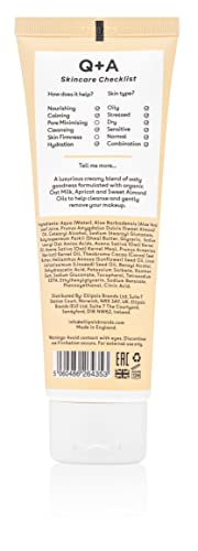 Q+A Oat Milk Cream Cleanser, a Moisturising Face Cleanser Formulated with a Triple Blend of Oat Derived Ingredients to Gently Lift Makeup and Imp