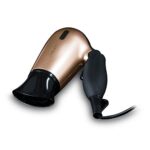 Carmen C80020 Noir Travel Hair Dryer with Concentrator Nozzle, Travel Bag, 1200 W, Black and Rose Gold