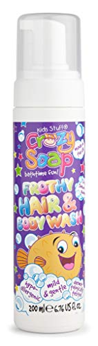 Kids Stuff Crazy Soap Strawberry Frothy Hair & Body Wash | Dermatologically Tested | Kids Body Wash | Mild & Gentle | Vegan | Cruelty Free | 200m