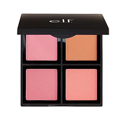 e.l.f. Powder Blush Palette, Customizable Colors, Long Lasting Formula, 4 Pan Palette