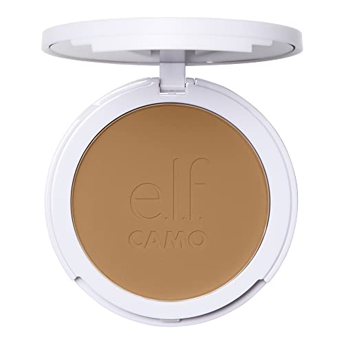 e.l.f. Camo Powder Foundation, Lightweight, Primer-Infused Buildable & Long-Lasting Medium-to-Full Coverage Foundation, Light 280 N