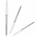 3 Pcs Metal Nail File for Women Sapphire Nail File Plastic Long Handle Nail Buffer Nail Care Manicure Tool Accessories (White, 17.2 cm, 15.2 cm,
