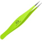 Majestic Bombay Fine Point Tweezers for Women and Men – Splinter Ticks, Facial, Brow and Ingrown Hair Removal–Sharp, Needle Nose, Surgical Tweeze